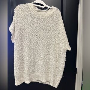 Cozy White Textured Sweater cherish laege